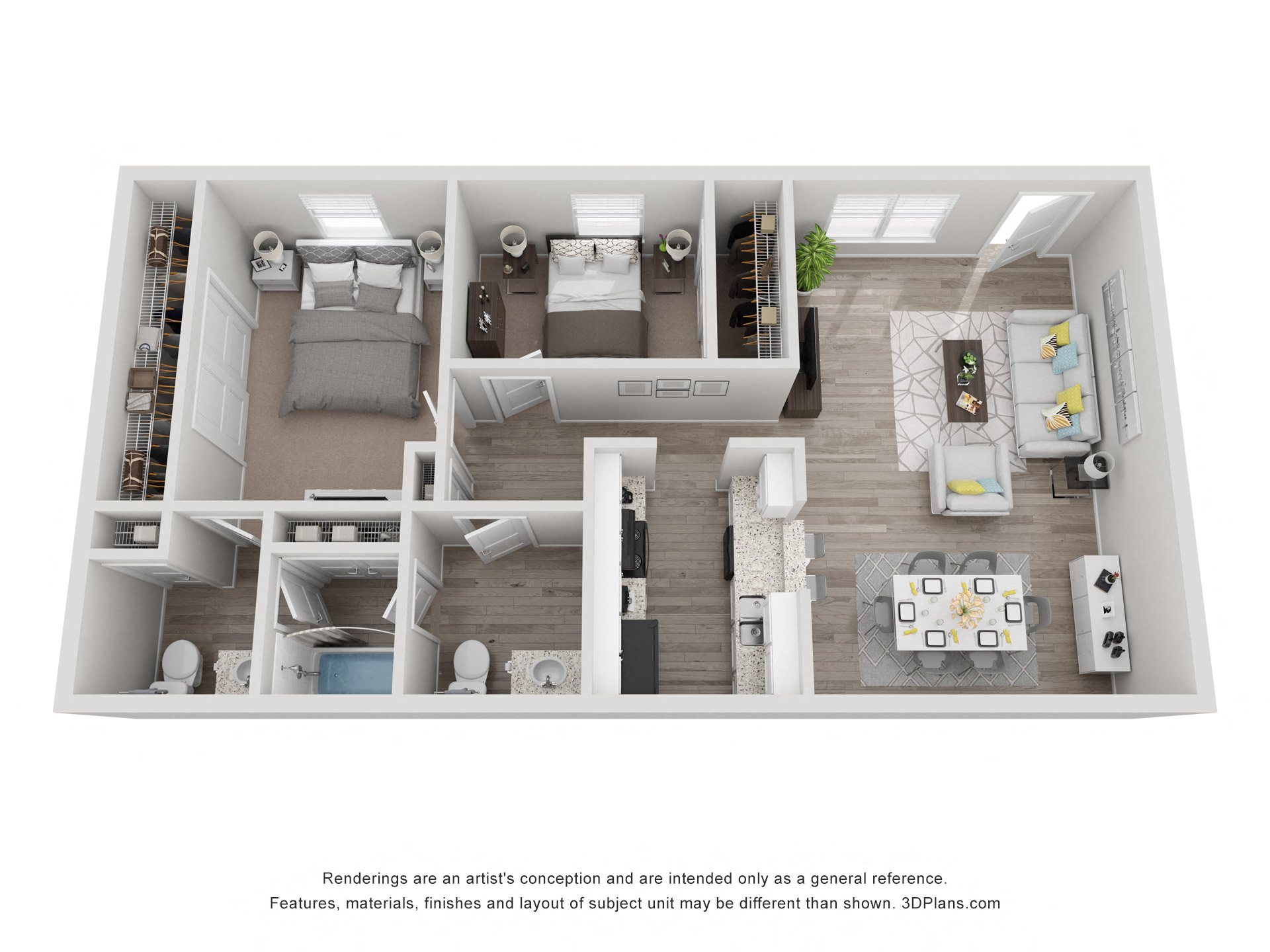 Floor plan layout diagram for 2x1.5 A Elite